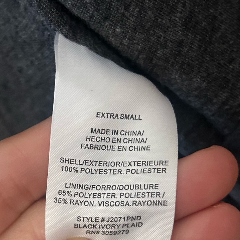 Thread & Supply XS Black and Ivory Plaid Shacket - Picture 4 of 6